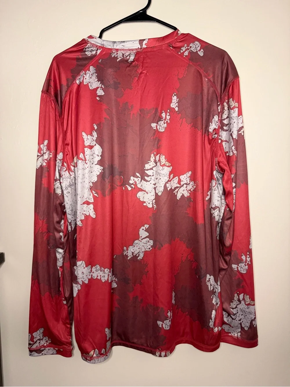 Reel Legends Red and White Camouflage Performance Top